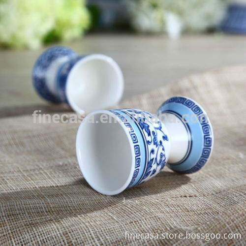 Elegant New Bone China Blue and White Ceramic Chicken Egg Holder